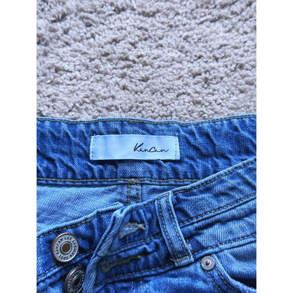 Kancan High Rise Distressed Jean Shorts Estilo Blue Size 27 Classic Casual Fall - Picture 3 of 5